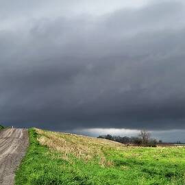 Shelf Cloud Beyond the Hill by Ally White