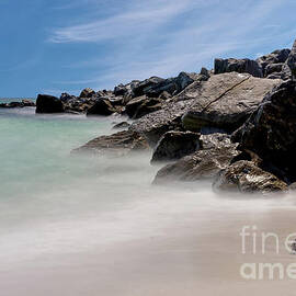 Shell Island Jetty Moving Waves by Jennifer White