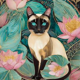 Siamese Cat Portrait by Susan Rydberg