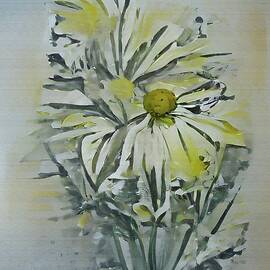 Simply Daisies Abstract Watercolor by David Dehner