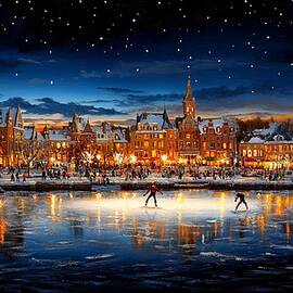 Skating Under the Stars in Newport by Amelia Baker