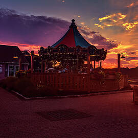 Smithville Historic Village carousel at sunrise by Geraldine Scull