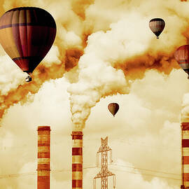 Smokestacks and Hot Air Balloons  by Shelli Fitzpatrick