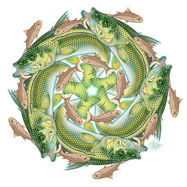 Snook Catch Nature Mandala by Tim Phelps
