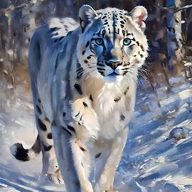  Snow Leopard Study A - Oils by Olde Time Mercantile
