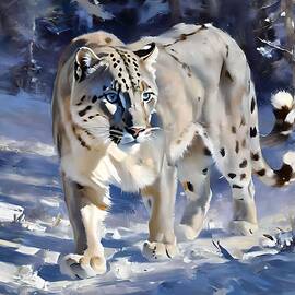 Snow Leopard Study B by Olde Time Mercantile