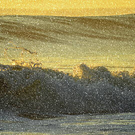 Snow Squall - Sea Smoke - Nauset Light Beach by Dianne Cowen Cape Cod Photography