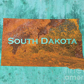 South Dakota Rust on Teal by Elisabeth Lucas