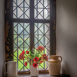 Spring Flowers in a Medieval Window by W Chris Fooshee