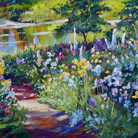 Spring Garden At The Pond by David Lloyd Glover