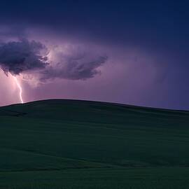 Spring storm and lightening