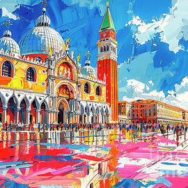 St. Mark's Square, Venice A Colorful Reflection of History Italy Marco Morning Saint Venice Piazza Marco San At Square by Clark Leffler
