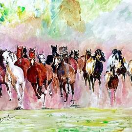 Stallions on move. by Khalid Saeed