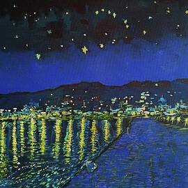 Starry Night over Skopelos by Tam Nightingale