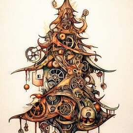 Steampunk Christmas Tree by Jutta Maria Pusl