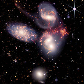 Stephan's Quintet - NIRCam and MIRI Composite Image - Cropped Version by Eric Glaser
