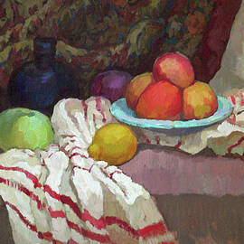 Still life with apples and pears by Vera Bondare