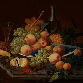 Still Life with Fruit c Severin Roesen  by Celestial Images