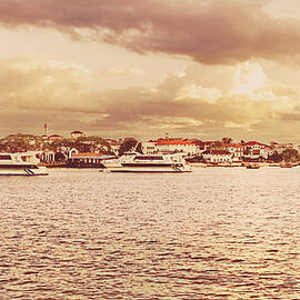 Golden Sunset Stone Town Port Zanzibar Tanzania East Africa 3494-100 by Neptune Images