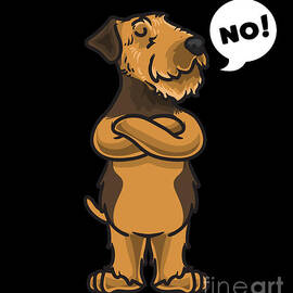 Stubborn Airedale Terrier Dog by Joyce W