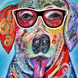 Studious Labrador with Glasses by Eloise Schneider Mote