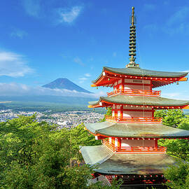 Summer in Japan, Fuji and Pagoda by Francesco Riccardo Iacomino