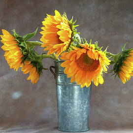 Sunflowers in a vase by Buddy Mays