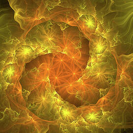 Sunlight Energy Orange and Yellow Fractal by Matthias Hauser
