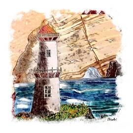 Sunlight on the Old Lighthouse by Eloise Schneider Mote