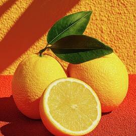 Sunny Citrus Delight - Vibrant Lemon Still Life with Summer Vibes by Matthias Hauser