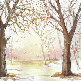 Sunrise Fresh Snow  by Bernadette Krupa