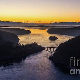 Sunrise Over Deception Pass by Mike Reid