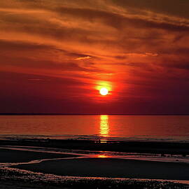 Sunset at Corporation Beach, Dennis, Cape Cod, MA by Lyuba Filatova