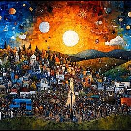 Sunset Over Festival Crowds by Amelia Baker