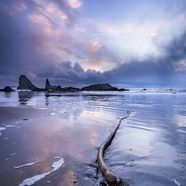 Sunset Reflections on the Beach by Tim Reagan