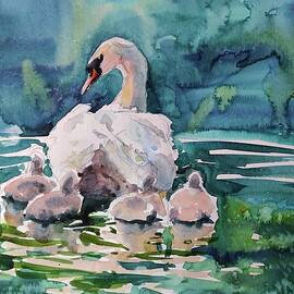 Swan family by Ibolya Taligas