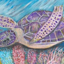 Swimming Sea Turtle  by Yuliya Milinska