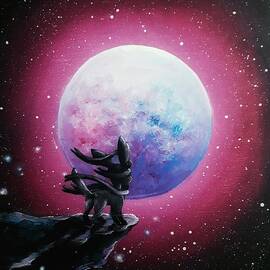 Sylveon under the moon by Magda Swinya