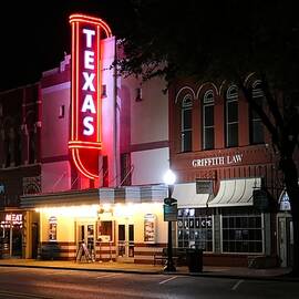 Texas Theater at Night - Waxahachie by Chrystyne Novack