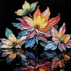Textured Floral Reflections by Deb Beausoleil