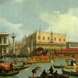 The Bucintore Returning to the Molo on Ascension Day 1729 by Canaletto
