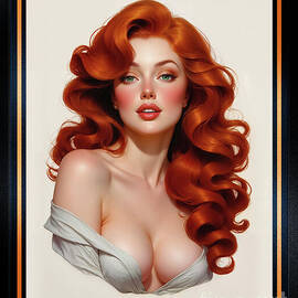 The Crimson Portrait Of Pinup Girl Beauty Ailyia Vacelious Enthralling AI Concept Art by Xzendor7 by Xzendor7