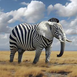 The Elephant's Zebra Disguise by Lozzerly Designs