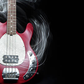 The Flow of Music     Minimal Guitar Portrait with Smoky Light Painting by Nancy Jacobson