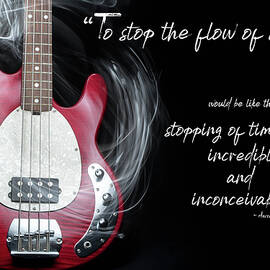 The Flow of Music Minimal Guitar Portrait with Light Painting and Quote by Nancy Jacobson