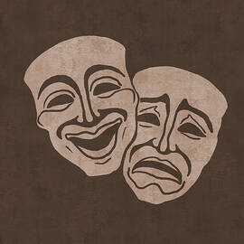 The Muses Of Tragedy and Comedy 01 - Minimal - Monochromatic Boho Abstract by Studio Grafiikka