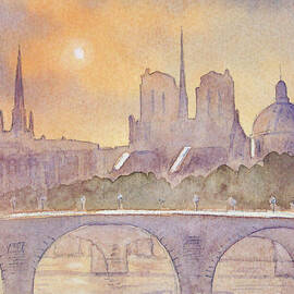 The Notre-Dame Cathedral From The Seine Paris by Bill Holkham