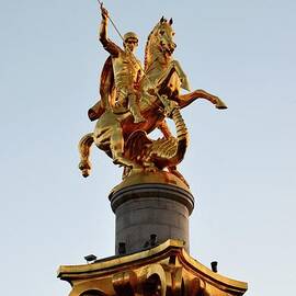The Saint George statue slaying the dragon at Freedom Square Tbilisi Georgia by Imran Ahmed