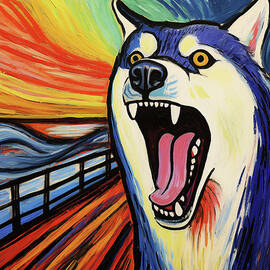 The Scream - Siberian Husky Dog 001 - Pall Munch by Pall Munch
