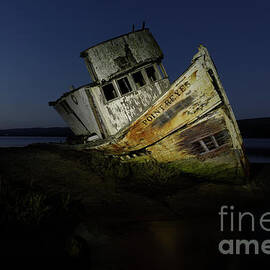 The S.S. Point Reyes shipwreck illuminated in the blue hour by Yuval Helfman